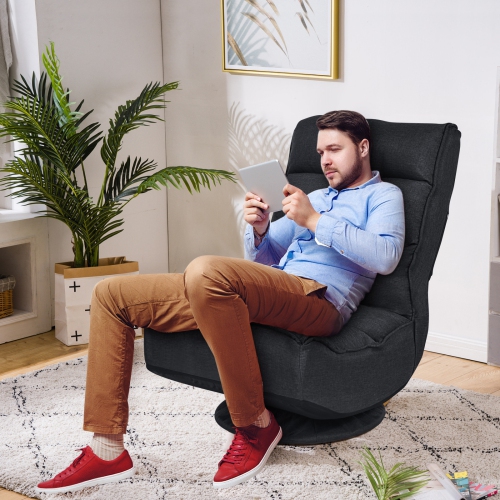 Fauteuil de jeu pliable à 5 positions - Noir