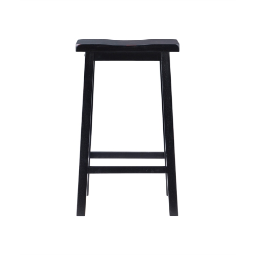 Pemberly Row Transitional 29" Wood Bar Stool in Antique Black