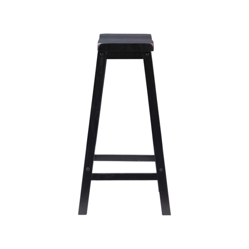 Pemberly Row Transitional 29" Wood Bar Stool in Antique Black