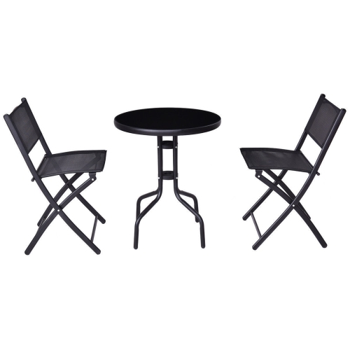 SLICKBLUE  3 Piecs Folding Bistro Table Chairs Set for Indoor And Outdoor