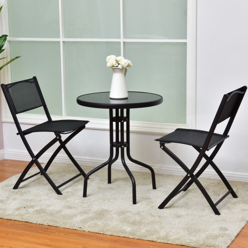 3 Piecs Folding Bistro Table Chairs Set for Indoor and Outdoor