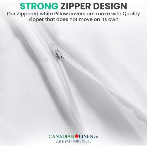 Canadian Linen Waterproof Pillow Protector Zippered Encasement, 20"x30" Queen, 2 pack, Soft Absorbent Breathable Bed Bug Proof Pillow Cover Hotels Spa