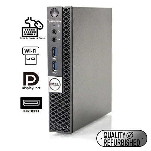 DELL  Refurbished (Good) - Optiplex 7040 Micro Desktop Computer Intel Core I5-6500T 2.5Ghz 16GB Ddr4, 256GB SSD, Wifi, Windows 10 Pro