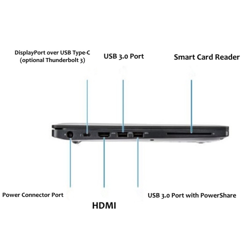 Refurbished - DELL Latitude 7480 14in Laptop Intel Core i5-6200U 2.3GHZ 16GB DDR4, 512GB SSD, Webcam, Windows 10 Pro