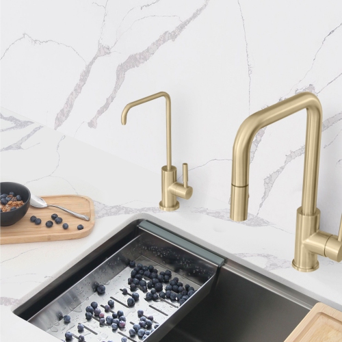 STYLISH Kitchen Sink Drinking Water Tap Faucet Stainless Steel, Brushed Gold Finish K-147G