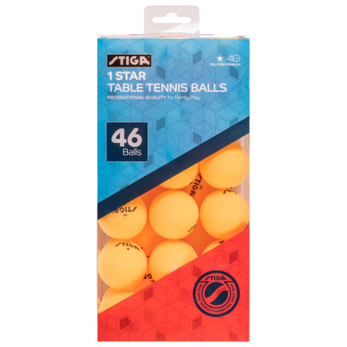 Balles de tennis de table 1 étoile de Stiga - Paquet de 46 - Orange