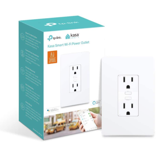 WiFi 2 Outlet in Wall Plug by TP Link Smart Plug No Hub Required Works with Alexa and Google KP200