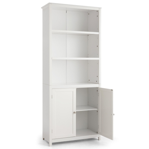 SLICKBLUE  Wooden Bookcase With Doors Standing Storage Cabinet And Display Unit