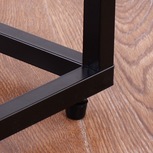 Contemporary Glass End Table – Sofa Side Table with Metal Frame for Small Spaces