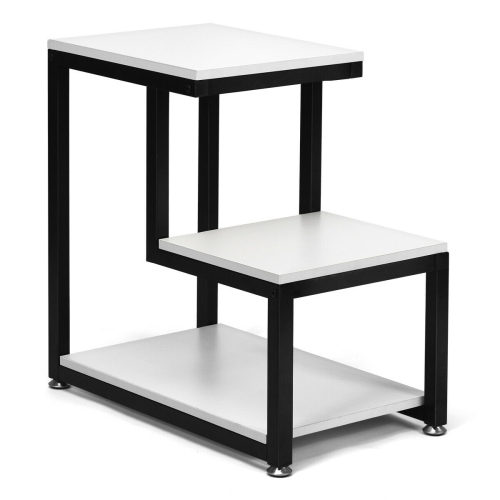 3-Tier Sofa Side Table Night Stand-White