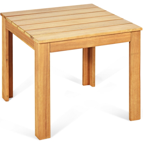 SLICKBLUE  Wooden Square Patio Coffee Bistro Table-Natural