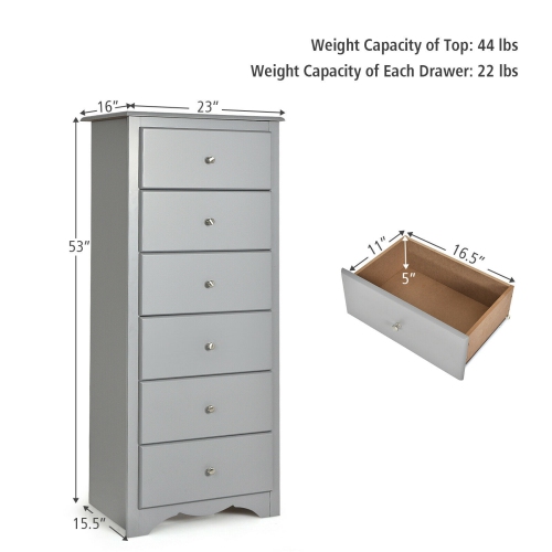 commode à 6 tiroirs pour le rangement des vêtements, idéale pour l'organisation des meubles de chambre à coucher