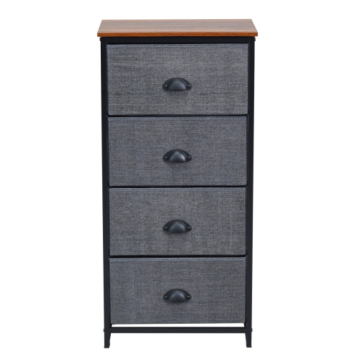 SLICKBLUE  Chest Storage Tower Side Table Display Storage With 4 Drawers-Black
