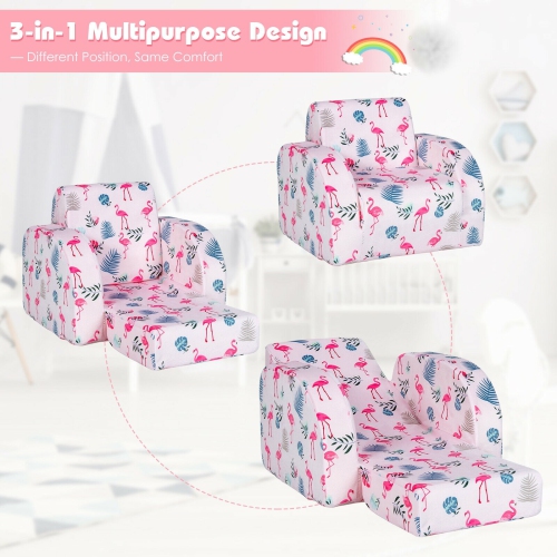 3-in-1 Convertible Kids Sofa Bed – Flip-Out Lounger Chair for Toddlers