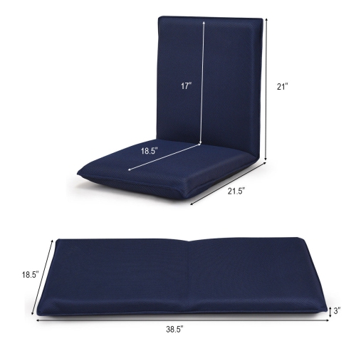 Chaise longue pliante ajustable 6 positions Lazy Man - Bleu marine