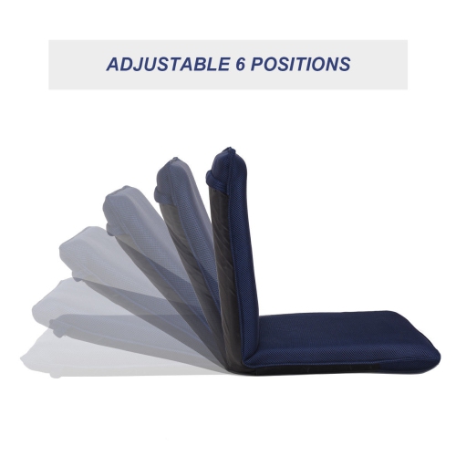 Chaise longue pliante ajustable 6 positions Lazy Man - Bleu marine