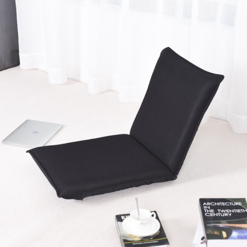 Adjustable 6 position Folding Lazy Man Sofa Chair Floor Chair-Black