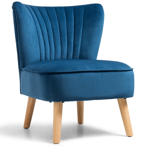 SLICKBLUE  Armless Accent Chair Modern Velvet Leisure Chair-Blue