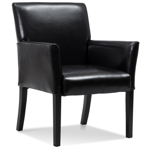 Fauteuil d'appoint en cuir de polyuréthane – Fauteuil de direction élégant pour le salon ou le bureau
