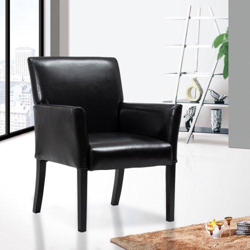 Fauteuil d'appoint en cuir de polyuréthane – Fauteuil de direction élégant pour le salon ou le bureau