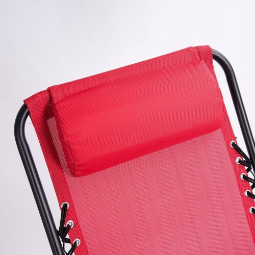 Chaise berçante pliante Zero Gravity pour patio extérieur avec appuie-tête