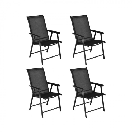 Ensemble de 4 chaises pliantes de patio portatives pour le camping à l'extérieur