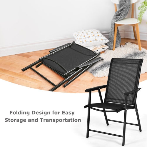 4-Pack Patio Folding Chairs Portable for Outdoor Camping