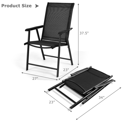 4-Pack Patio Folding Chairs Portable for Outdoor Camping