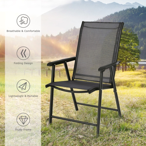 4-Pack Patio Folding Chairs Portable for Outdoor Camping