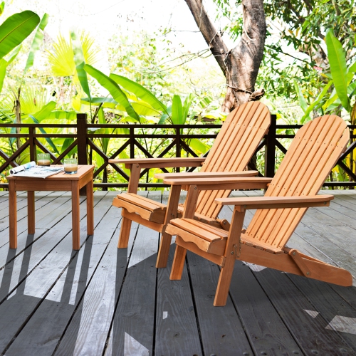 Eucalyptus Chair Foldable Outdoor Wood Lounger Chair