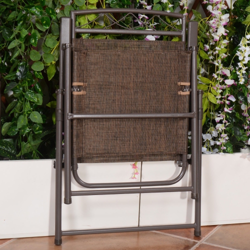 4 Folding Patio Chairs – Steel Sling Deck Seating for Outdoor Events & Camping Trips