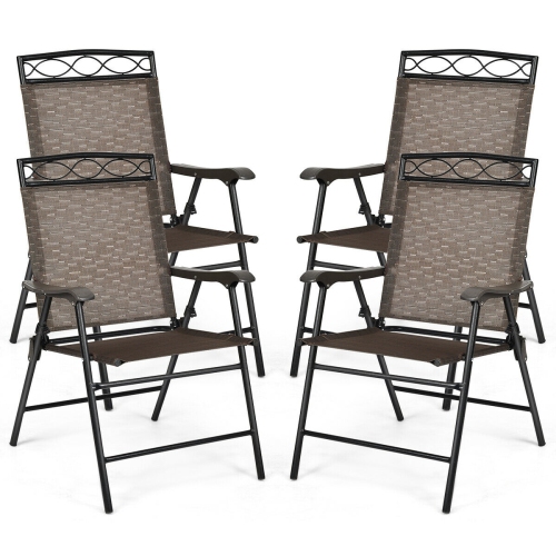 SLICKBLUE  Set Of 4 Patio Folding Chairs