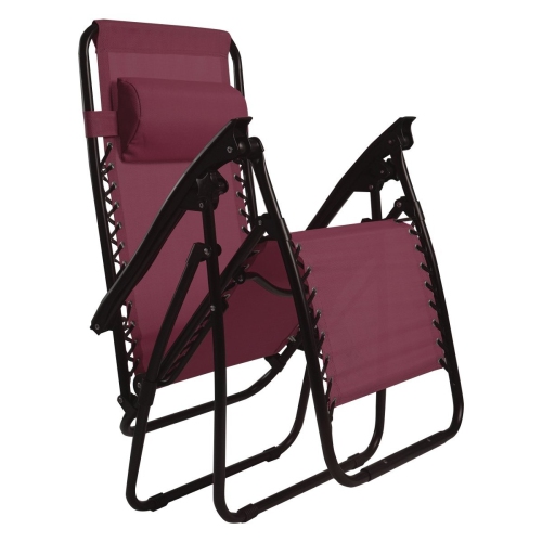 2 Pcs Folding Lounge Chair with Zero Gravity-Wine