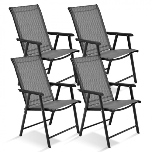 SLICKBLUE  4-Pack Patio Folding Chairs Portable for Outdoor Camping