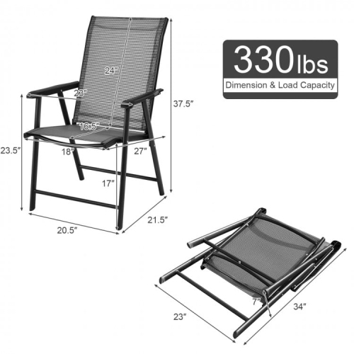 4-Pack Patio Folding Chairs Portable for Outdoor Camping