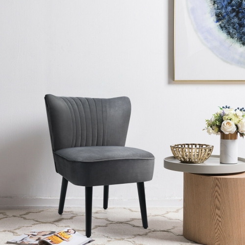 Ensemble de 2 chaises d’appoint Leisure avec revêtement sans accoudoirs - Gris