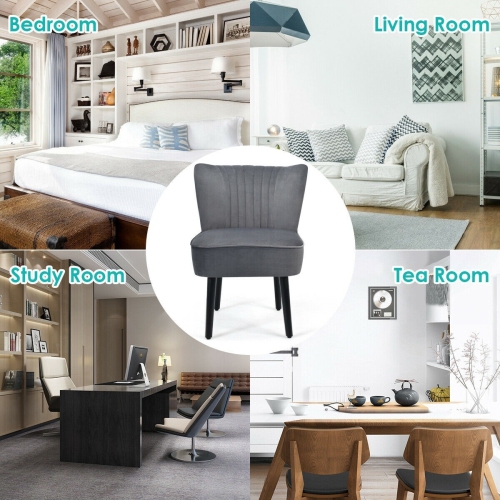 Ensemble de 2 chaises d’appoint Leisure avec revêtement sans accoudoirs - Gris