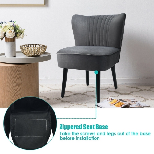 Ensemble de 2 chaises d’appoint Leisure avec revêtement sans accoudoirs - Gris