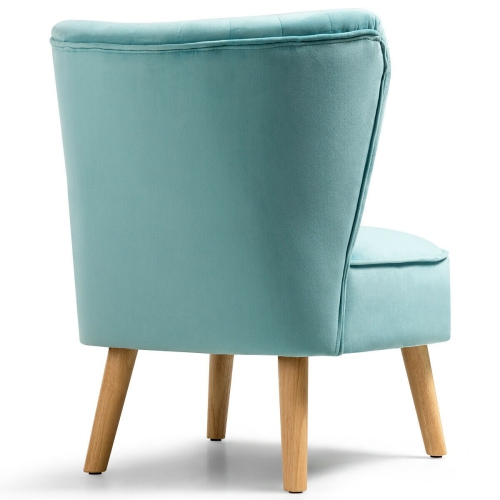 Armless Accent Chair Modern Velvet Leisure Chair-Green