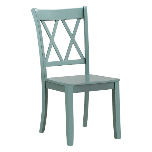 SLICKBLUE  Set Of 2 Cross Back Wood Dining Chair
