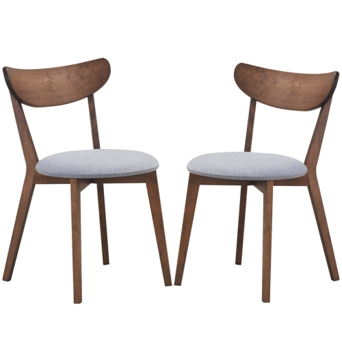 SLICKBLUE  Set Of 2 Dining Chair Upholstered Curved Back Side