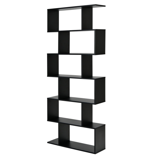 SLICKBLUE  6-Tier S-Shaped Bookshelf, Modern Z-Shelf Bookcase for Storage And Display