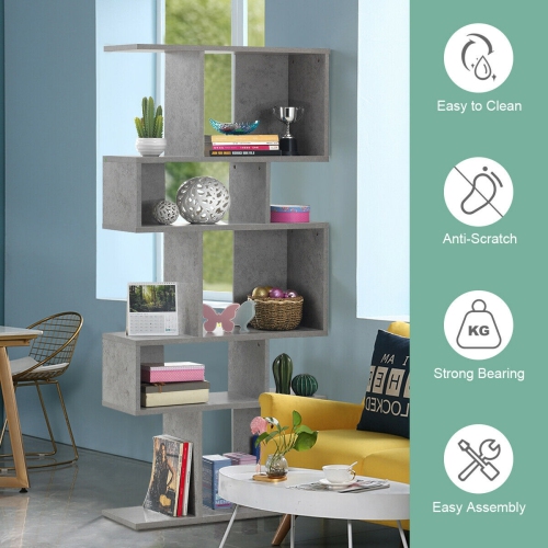 Space Saving 5-Cube Ladder Shelf Display Rack and Corner Bookcase