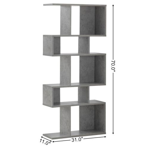 Space Saving 5-Cube Ladder Shelf Display Rack and Corner Bookcase