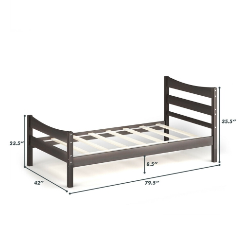 Modern Platform Bed Frame Foundation with Steel Slat Support