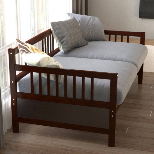 Modern Twin Size Daybed Frame with Wooden Slats Support
