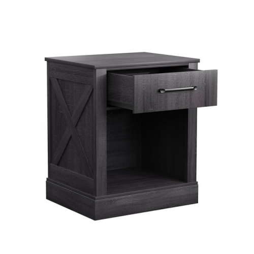 SLICKBLUE  Compact Nightstand With Drawer And Open Compartment