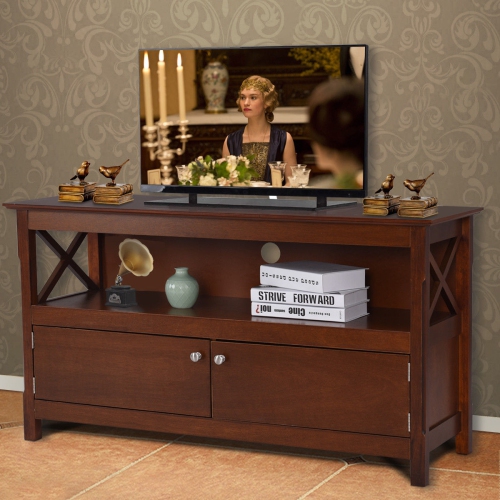 44 Inch Wooden Storage Cabinet TV Stand