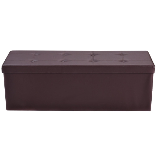 SLICKBLUE  Collapsible Storage Ottoman Bench – Upholstered Lid & Spacious Interior Compartment