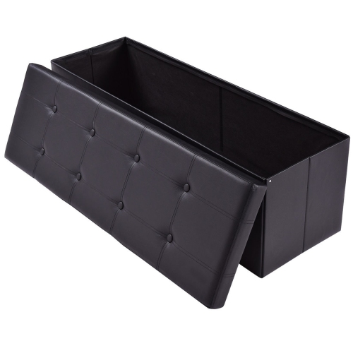 Collapsible Storage Ottoman Bench – Upholstered Lid & Spacious Interior Compartment